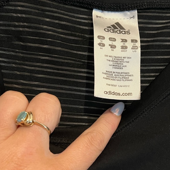 Adidas black short sleeve dri fit athletic shirt with partial mesh back L - Picture 9 of 11